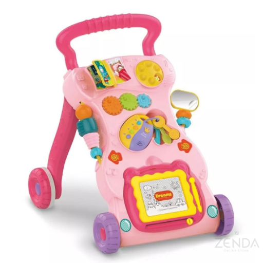 Caminador Musical Juguetes Rosa Tablero