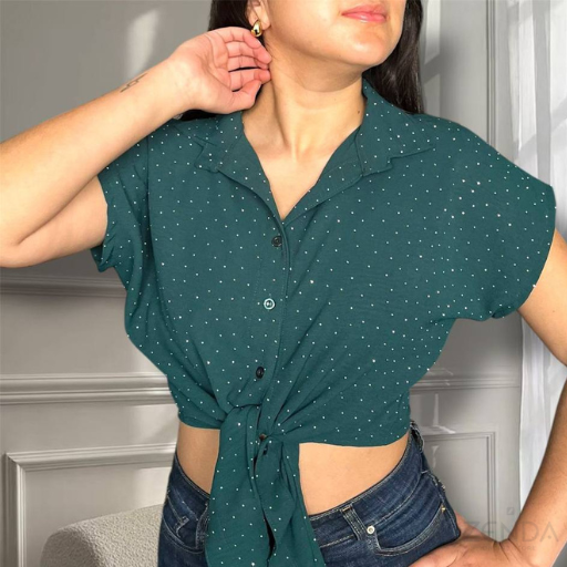 Blusa Camisera Brillos Martina