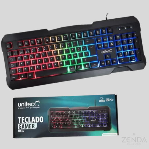 Teclado Gamer Unitec Retroiluminado Rgb
