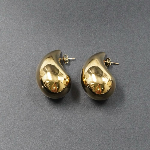 Arete Gota Grande Dorada De Acero