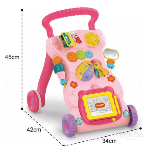 Caminador Musical Juguetes Rosa Tablero